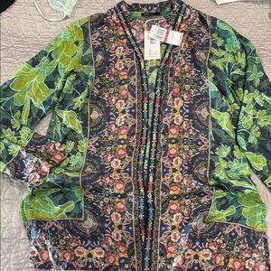 Johnny Was Dark Floral Top